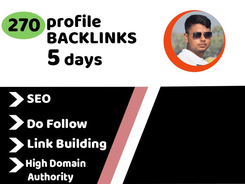 I will create 270+ dofollow profile backlinks with hi...