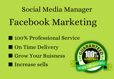 I will be your social media marketing manager & conte...