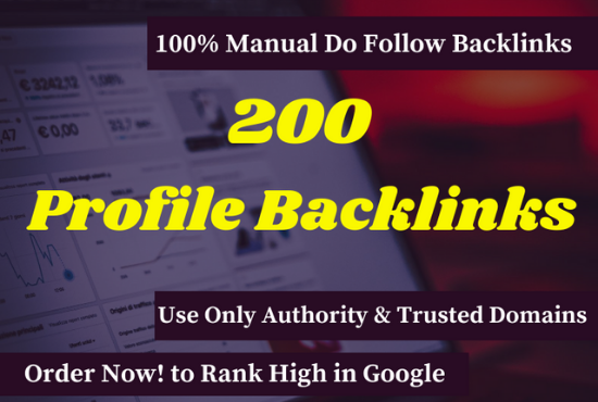 I Will Provide 200 High DA PA Profile Backlinks Manua...