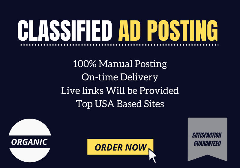 I will manually post your ads on best 30 USA classifi...