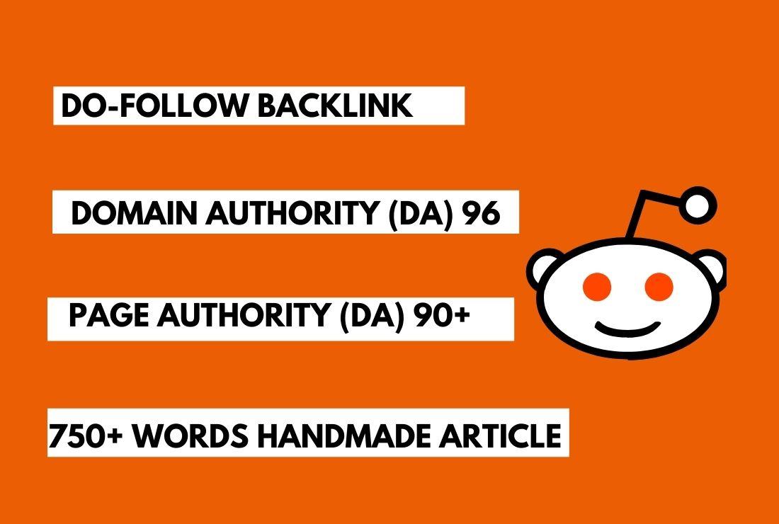 I will do 1 high quality backlink from reddit