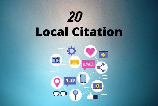I will manually do 20 local citation or Business list...