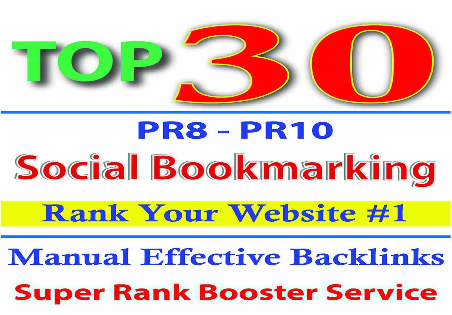 Manually Bookmark Your website in 30 Top rated social...