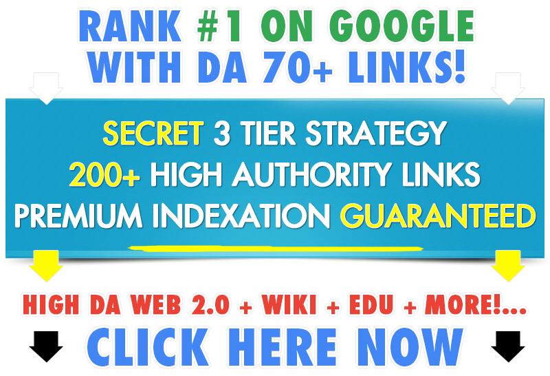 SALE- Rank on Top With 350+ High DA/PA 3 Tier Links