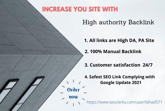 Increase your site with high DA PA 150+ Backlink