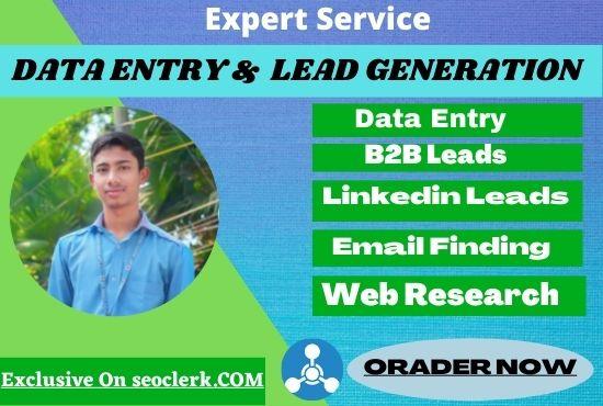 I will do data entry pdf covert and lead generation i...