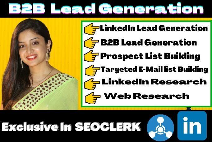 I will do collect b2b lead generation, web research,...