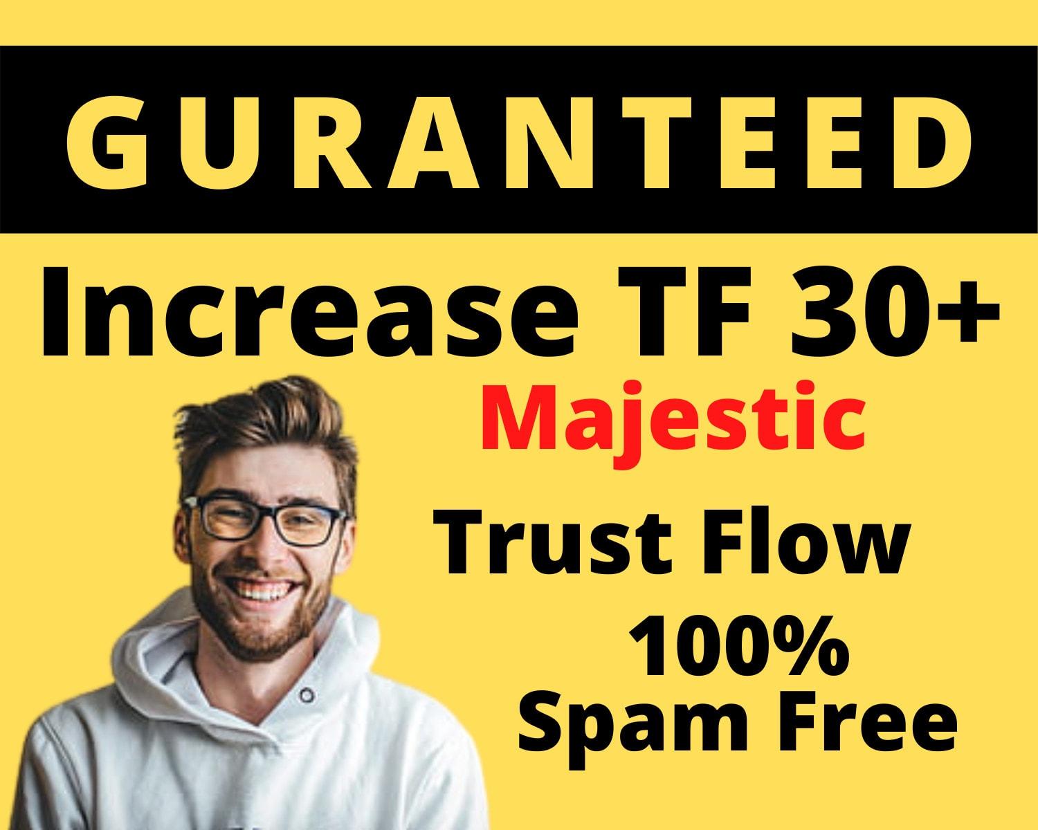 I'll increase majestic TF CF 30+ guaranteed
