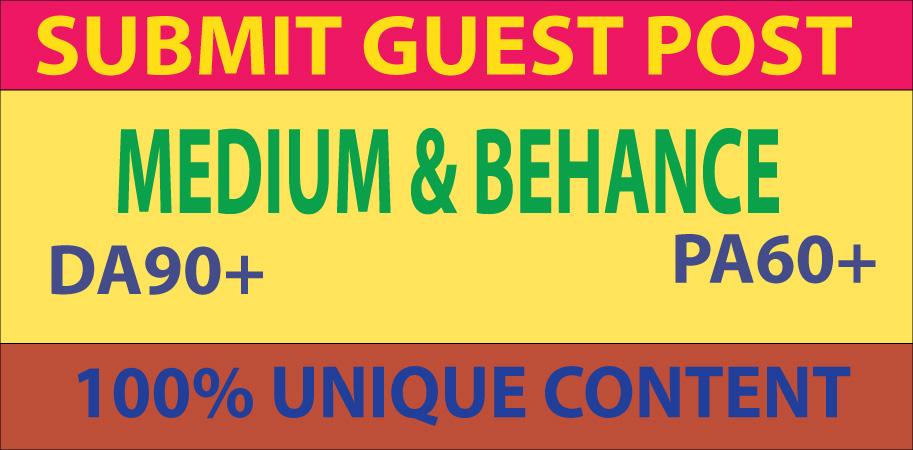 Write And Publish Guest Post On Medium & Behance....