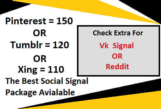 120 Tumblr or 150 pinterest or 110 xing or 50 vk or 5...