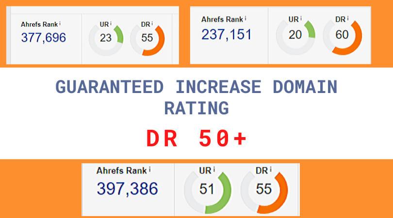 I'll increase AHREF domain rating to 50 plus guarante...