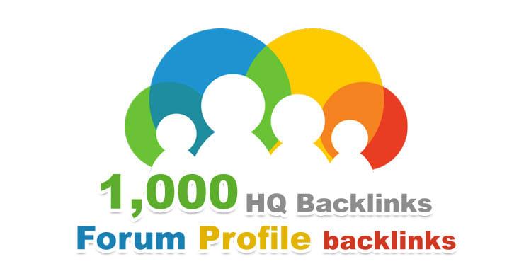 Provode more than 1000 High Quality forum profile bac...