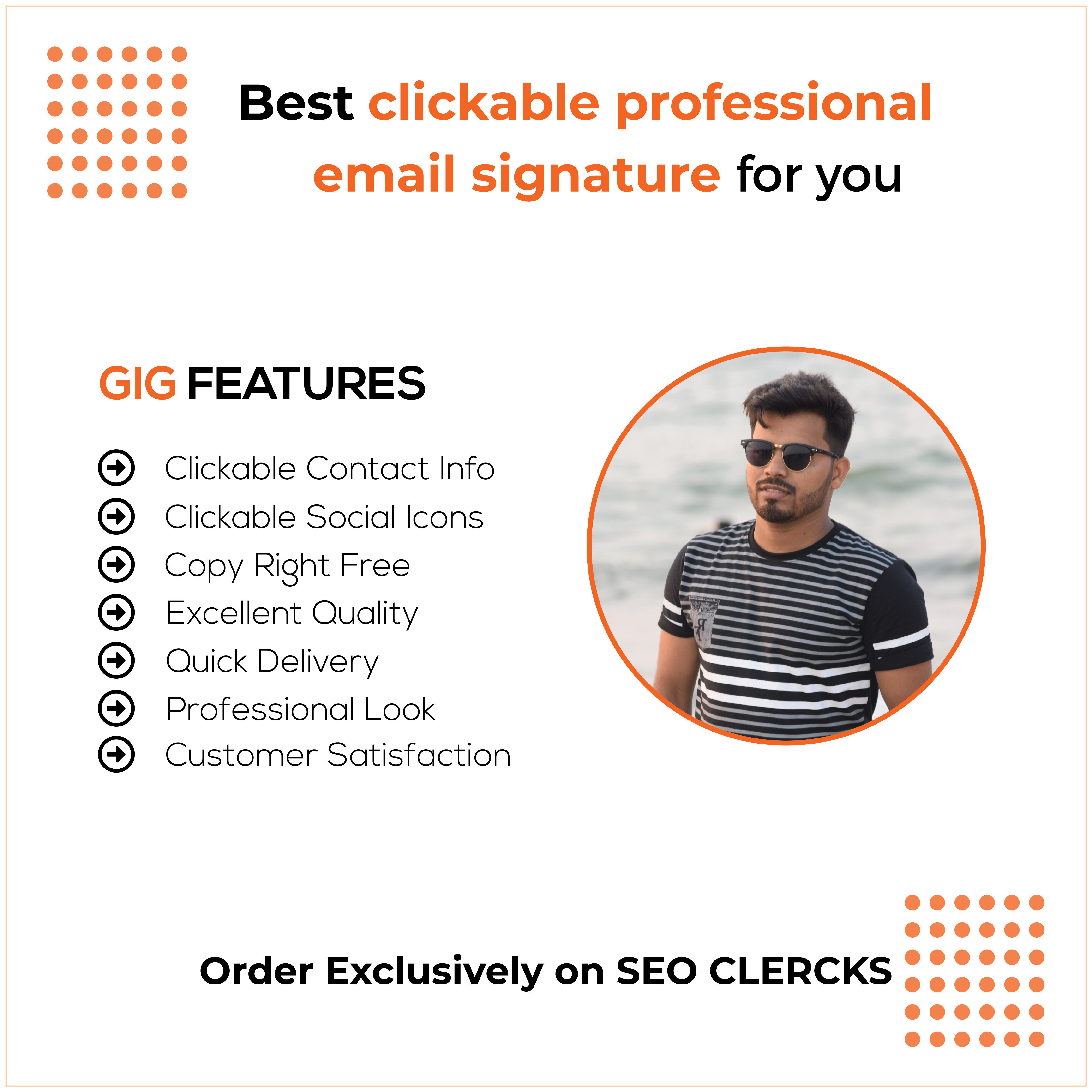 I will make best clickable professional email signatu...