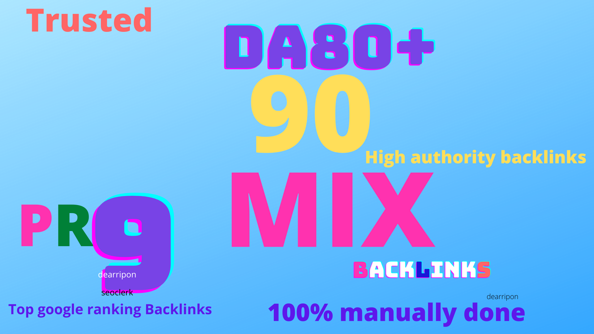 limited time offer-90 Mixed backlinks DA 80+Permanent...