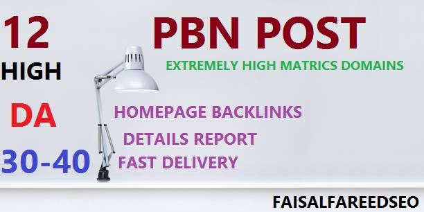 12 high DA 40 to 30+ homepage high quality pbn backli...