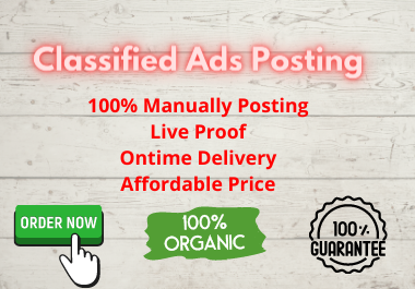 I will manually post your ads on 30 USA classified ad...