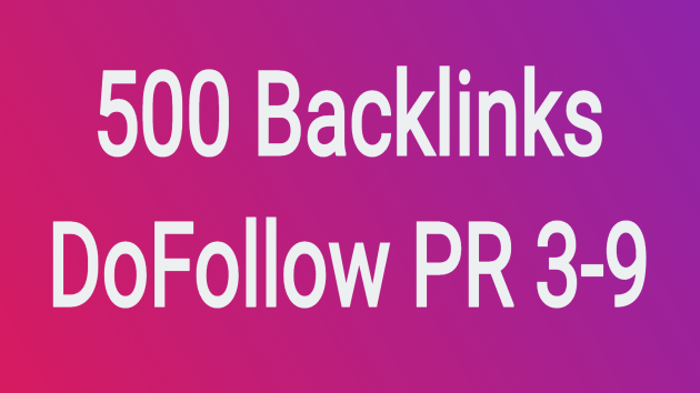 Provide more than 500 Do Follow backlinks from PR3 to...