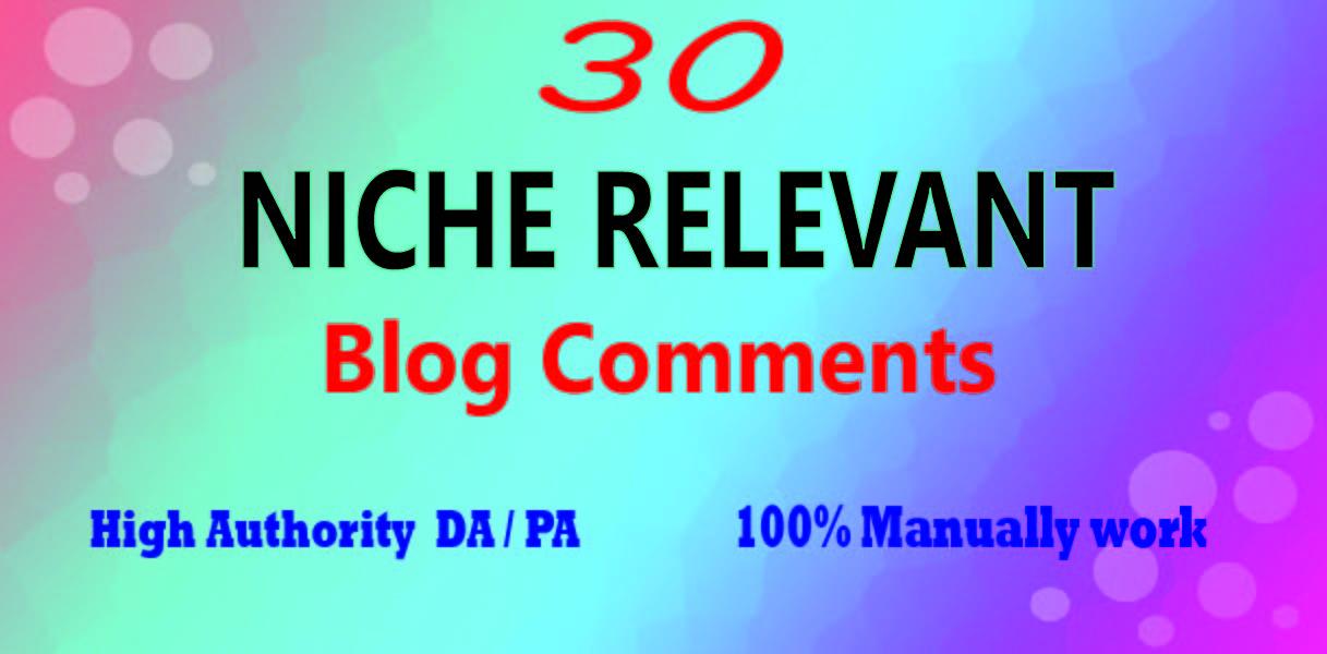 I will create 30 Niche relevant Blog Comments backlin...