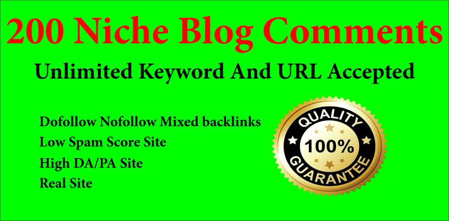 Manually Create 200 Niche Relevant Blog Comments High...