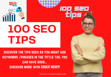 Get 100 SEO TIPS Ebook that will really help you in R...