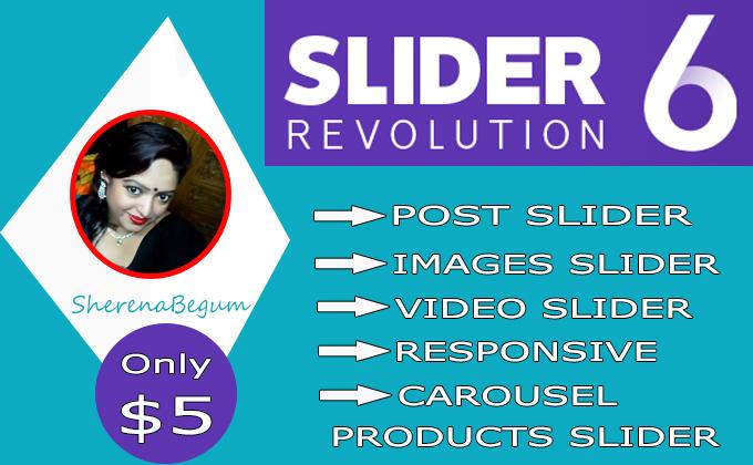I will create and fix professional revolution slider ...