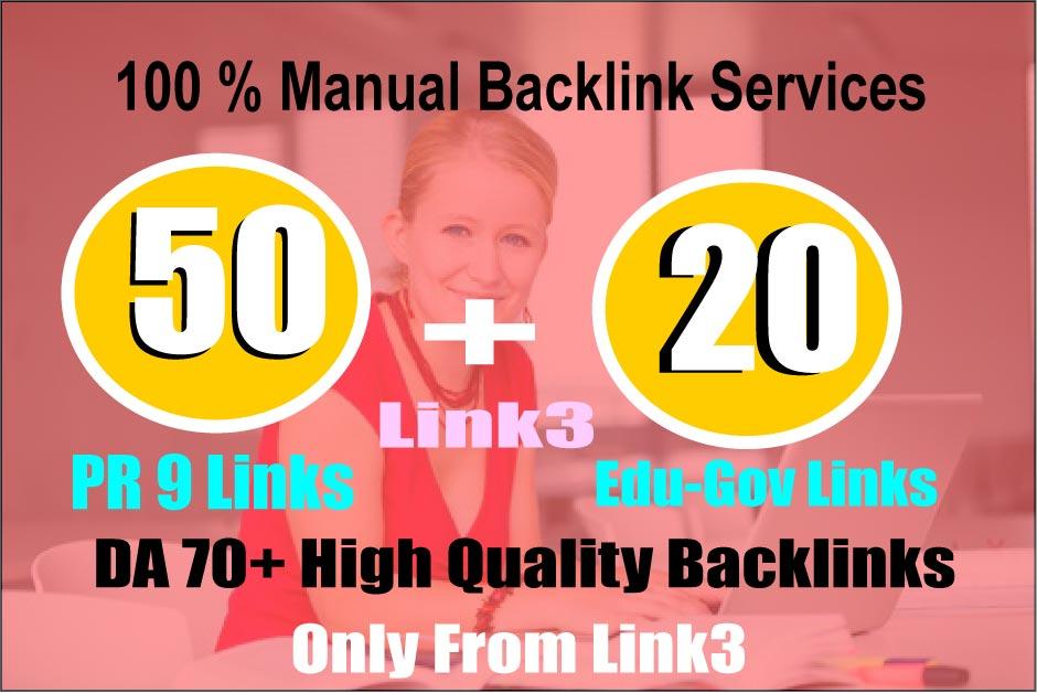 70 Backlinks 50 PR9 +20 EDU/GOV 80+ DA High Quality S...