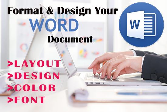 I will design, format, edit your microsoft word doc...