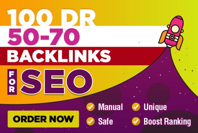 I will make DR 50 to 70 dofollow permanent 200 backli...