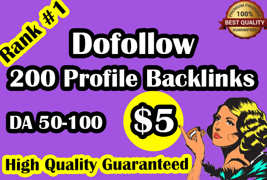 I will do 200 high da profile backlinks manually for ...