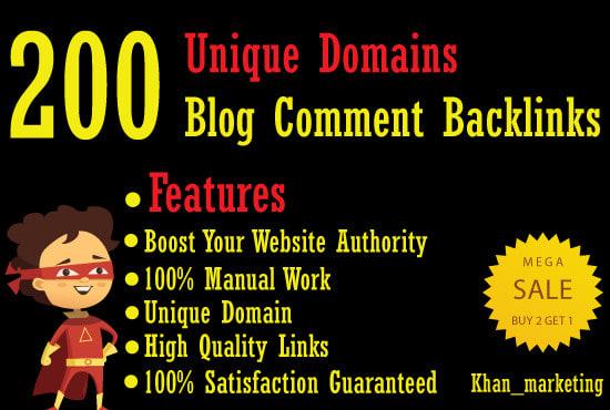 200 UniqueDomain Dofollow blog comment Backlinks with...