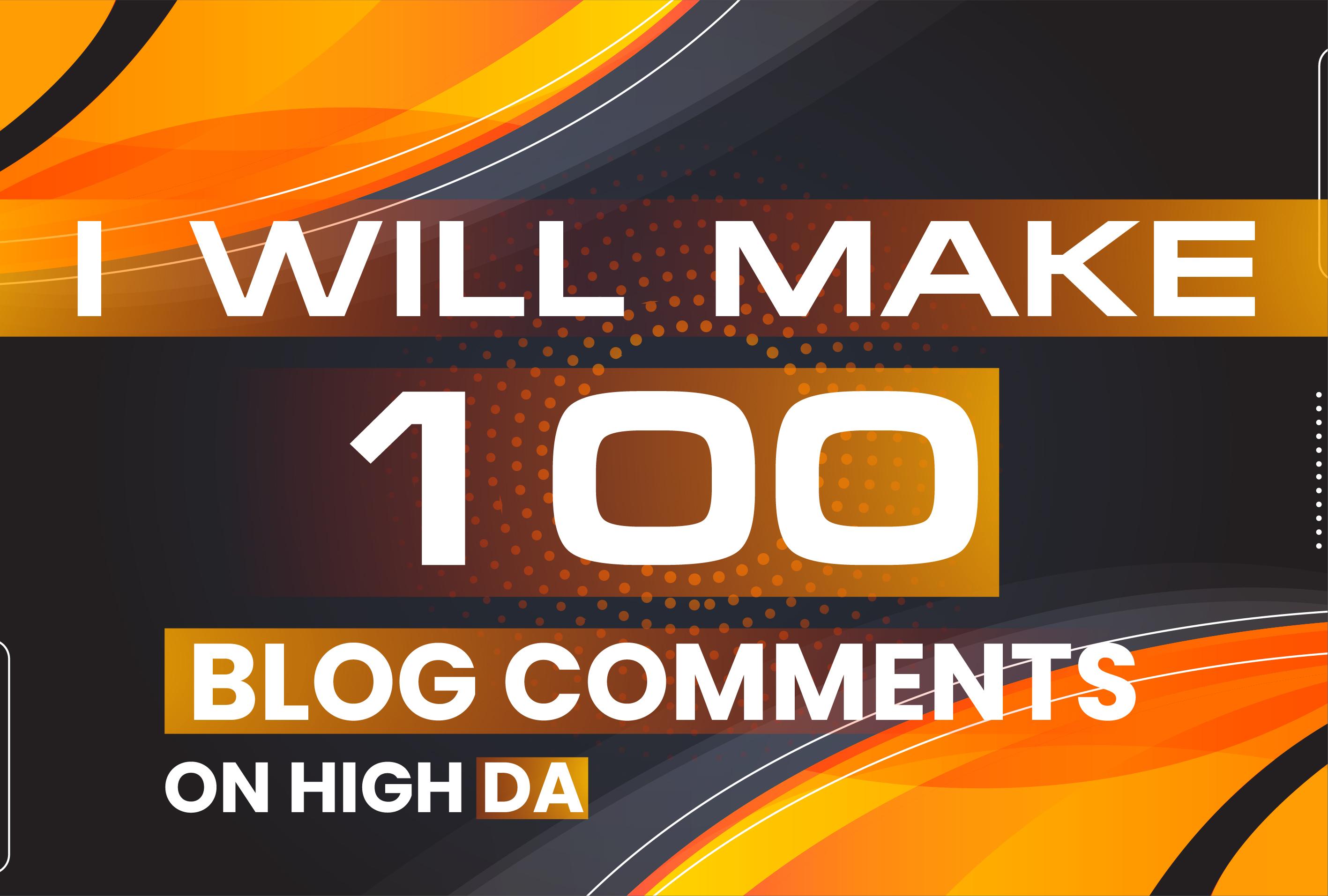100 Manually Unique Domain Dofollow Blog comments Bac...