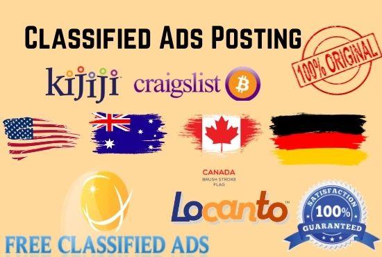 I will publish your classified ads top pr posting sit...