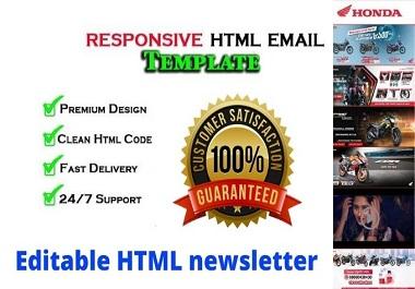 I will design responsive HTML email template or newsl...