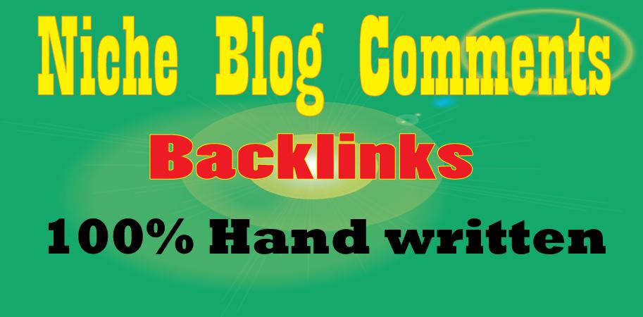 I will manually provide 50 niche blog comments backli...