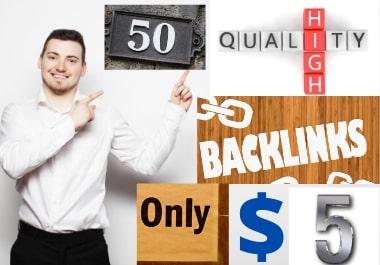 I will do high quality 50 Backlinks high DA/PA and TF...