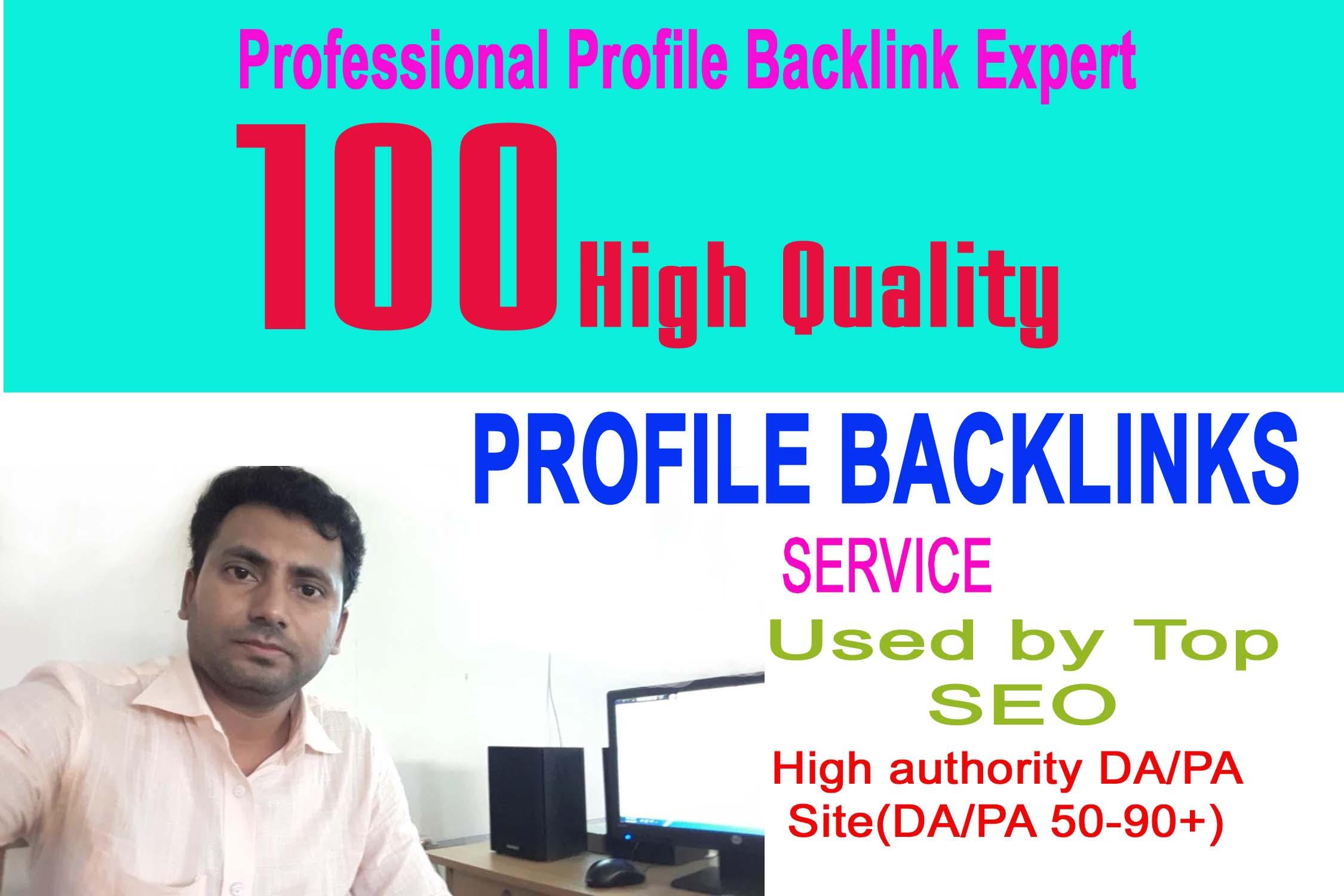 I Will Provide Manually 100 High DA Profile Backlinks...