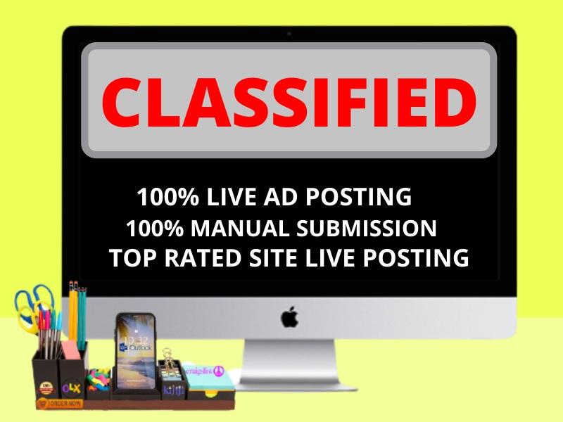 I will post your ads on top rank classified ad postin...