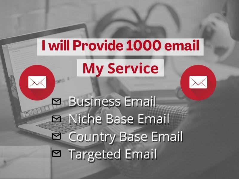 I will provide 1000 Niche targeted active Email list