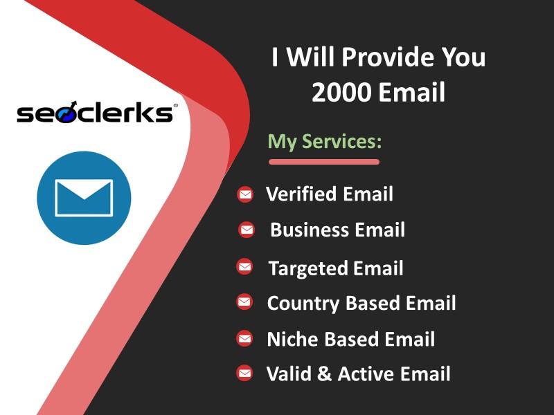 I Will Provide 2000 Valid & Active Email List Wit...