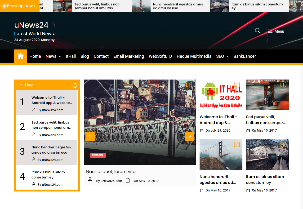 Online News Portal - WP Website - Android Mobile app ...