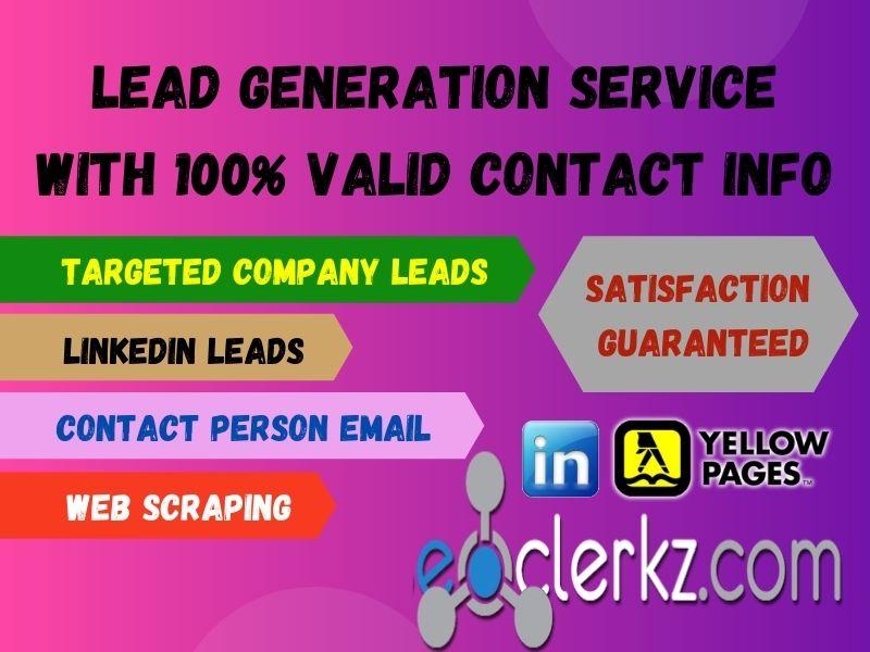 I will do b2b lead generation with valid contact info...