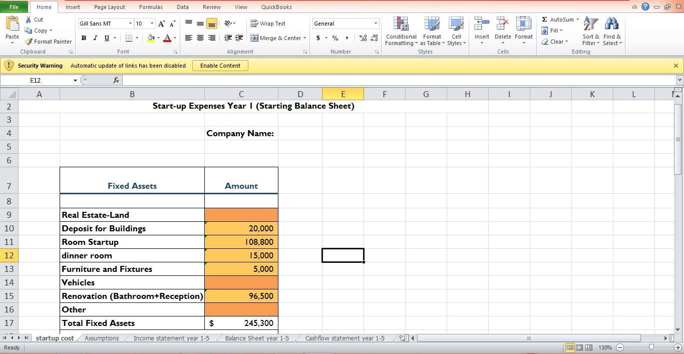 Financial Forecasting and Startup plans