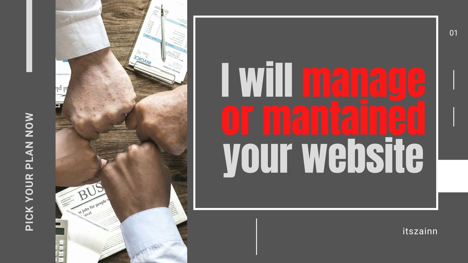 I will well-managed your website and make it well-mai...