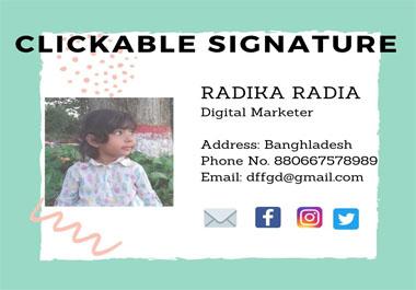 I will create professional clickable HTML email signa...