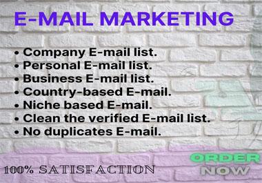 I provide 5,000 valid and verified email addresses fo...