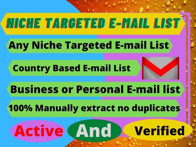 I will provide you country base active niche targeted...