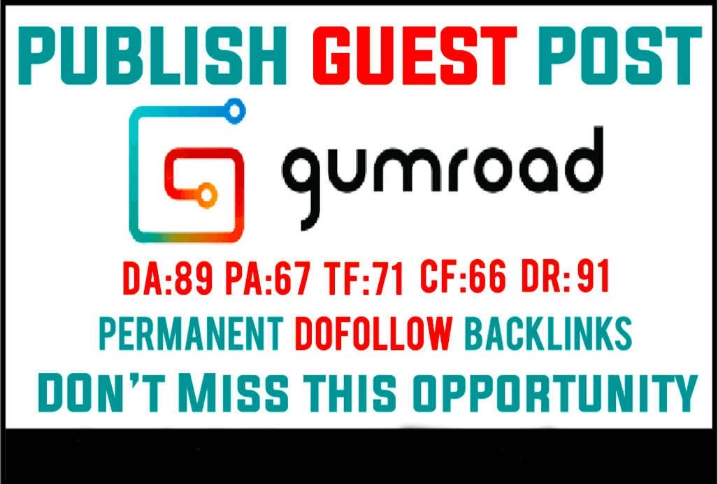 I Will Publish Your Article On Gumroad Dofollow Backl...