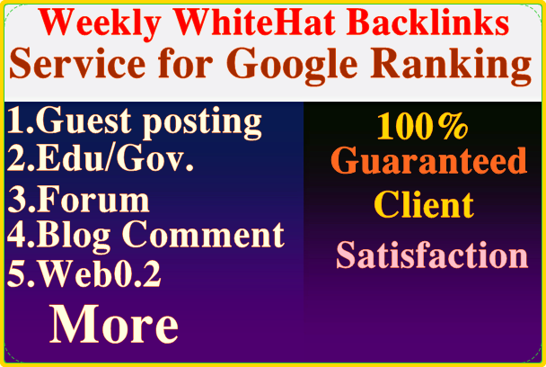 i will provide weekly organic backlinks service for g...