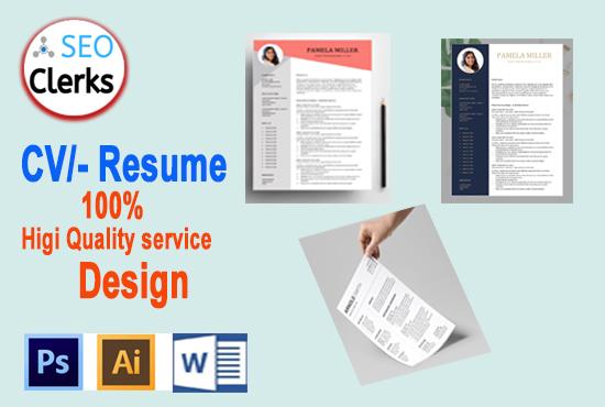 I Will do best modern CV- Resume Cover Lettre Design ...