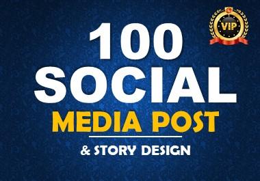 I will design 100 social media post for promote your ...
